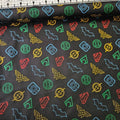 Camelot Cottons - DC Justice League Superheroes Logos Black 23421203 100% Cotton Fabric