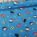 Camelot Cottons - DC Justice League Tiny Superheroes Blue Kawaii 23421301 100% Cotton Fabric