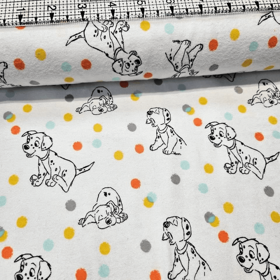 Camelot Cottons - Disney 101 Dalmatians 85010002B Brushed Flannel 100% Cotton Fabric