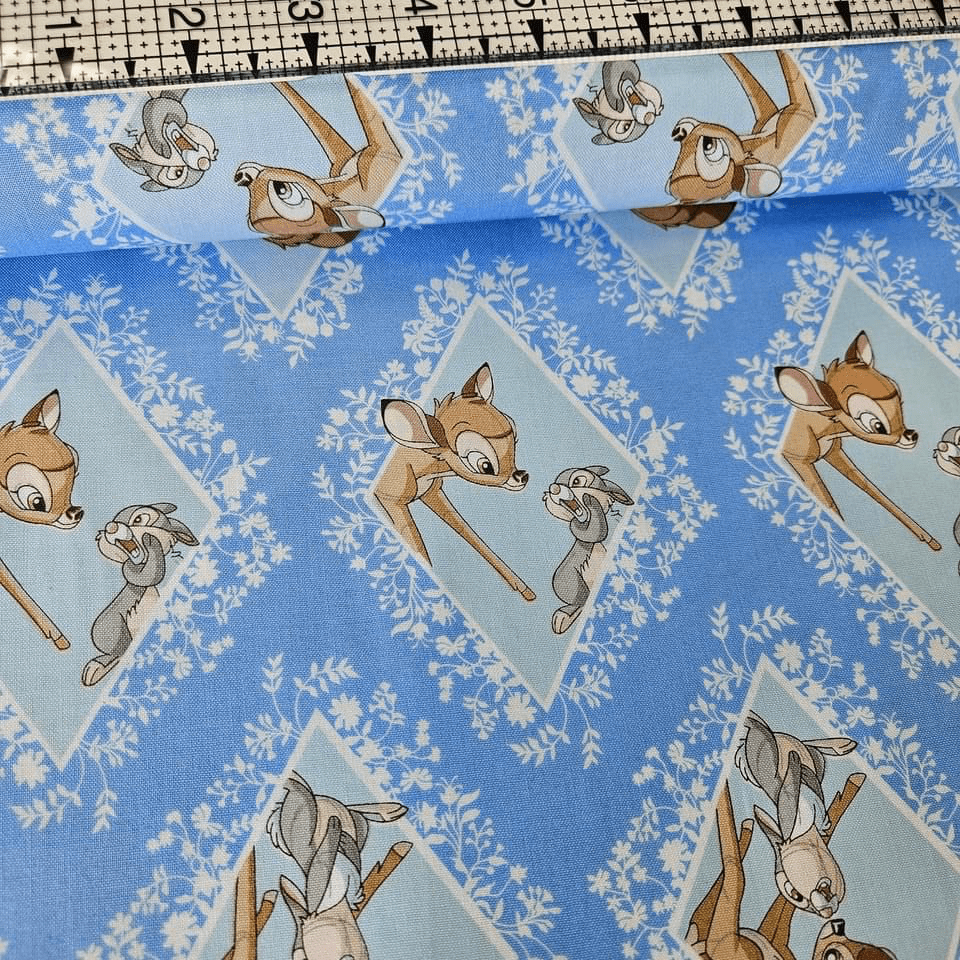 Camelot Cottons - Disney Bambi Diamonds Blue 85040102 100% Cotton Fabric