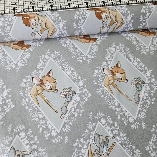 Camelot Cottons - Disney Bambi Diamonds Grey 85040102 100% Cotton Fabric