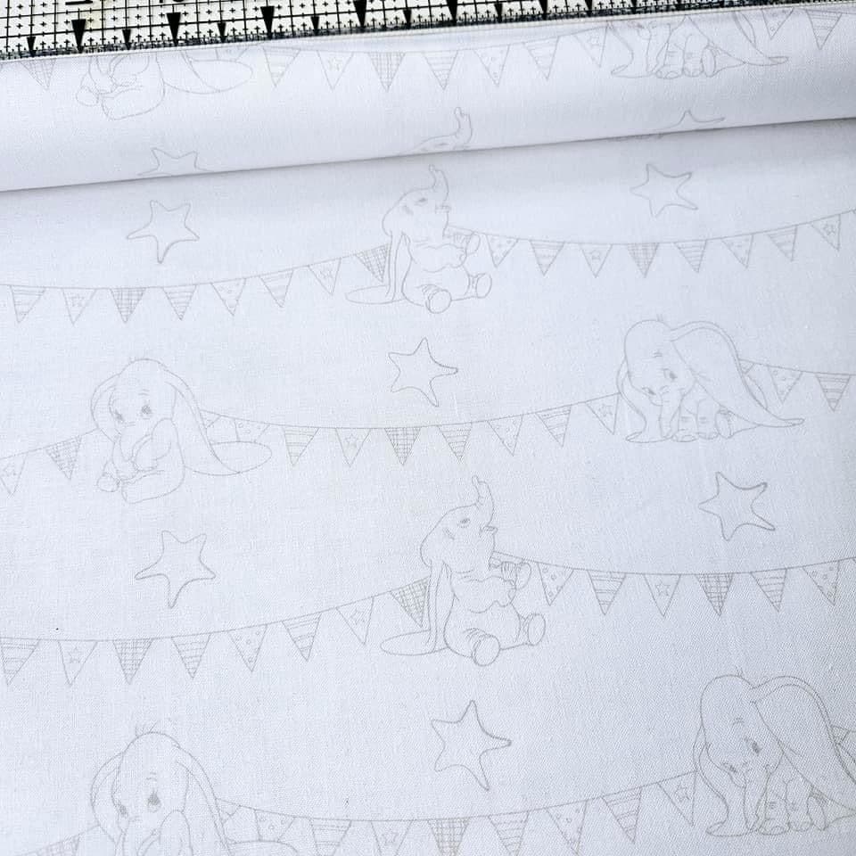 Camelot Cottons - Disney Dumbo Bunting White 85160103 100% Cotton Fabric