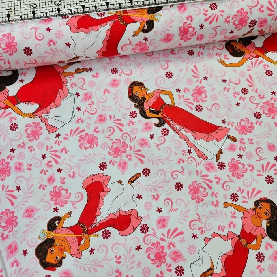Camelot Cottons - Disney Elena of Avalor Poses Pink 85440102 100% Cotton Fabric