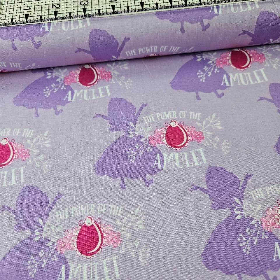 Camelot Cottons - Disney Sofia the First Amulet Lilac 85380104 100% Cotton Fabric