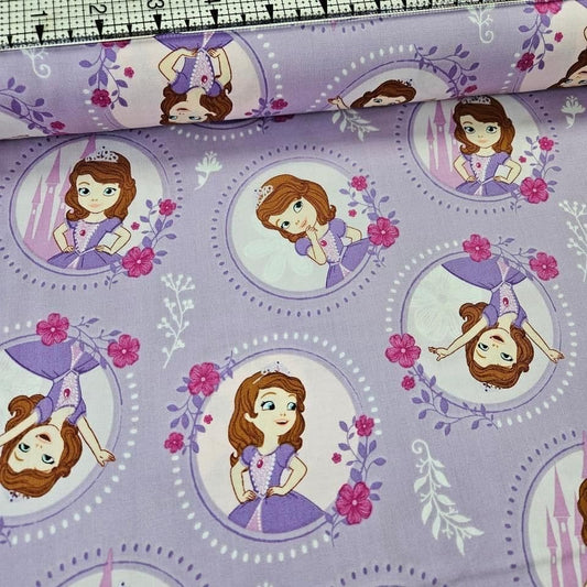 Camelot Cottons - Disney Sofia the First Circles Lilac 85380102 100% Cotton Fabric