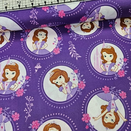 Camelot Cottons - Disney Sofia the First Circles Purple 85380102 100% Cotton Fabric