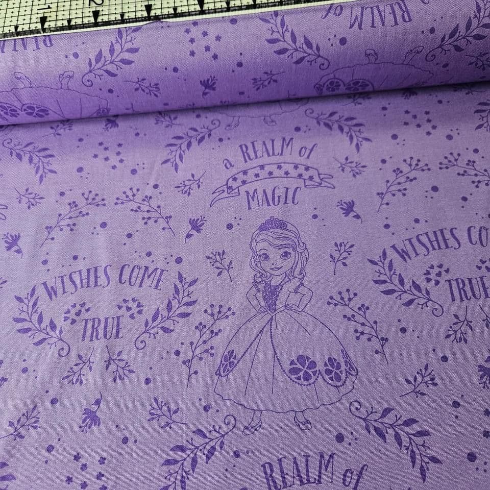 Camelot Cottons - Disney Sofia the First Magic Purple 85380103 100% Cotton Fabric