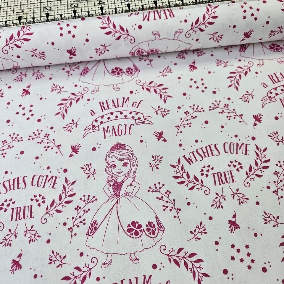 Camelot Cottons - Disney Sofia the First Magic White 85380103 100% Cotton Fabric