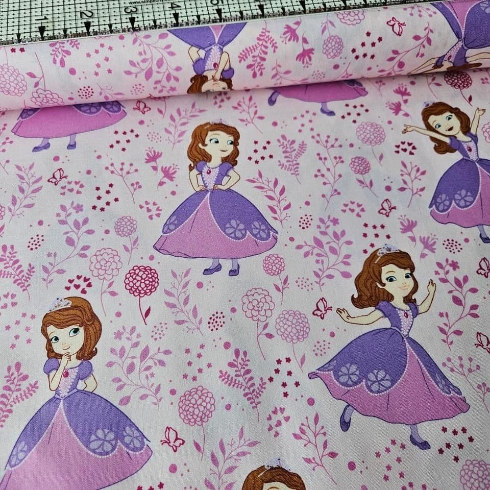 Camelot Cottons - Disney Sofia the First Meadow Pink 85380101 100% Cotton Fabric