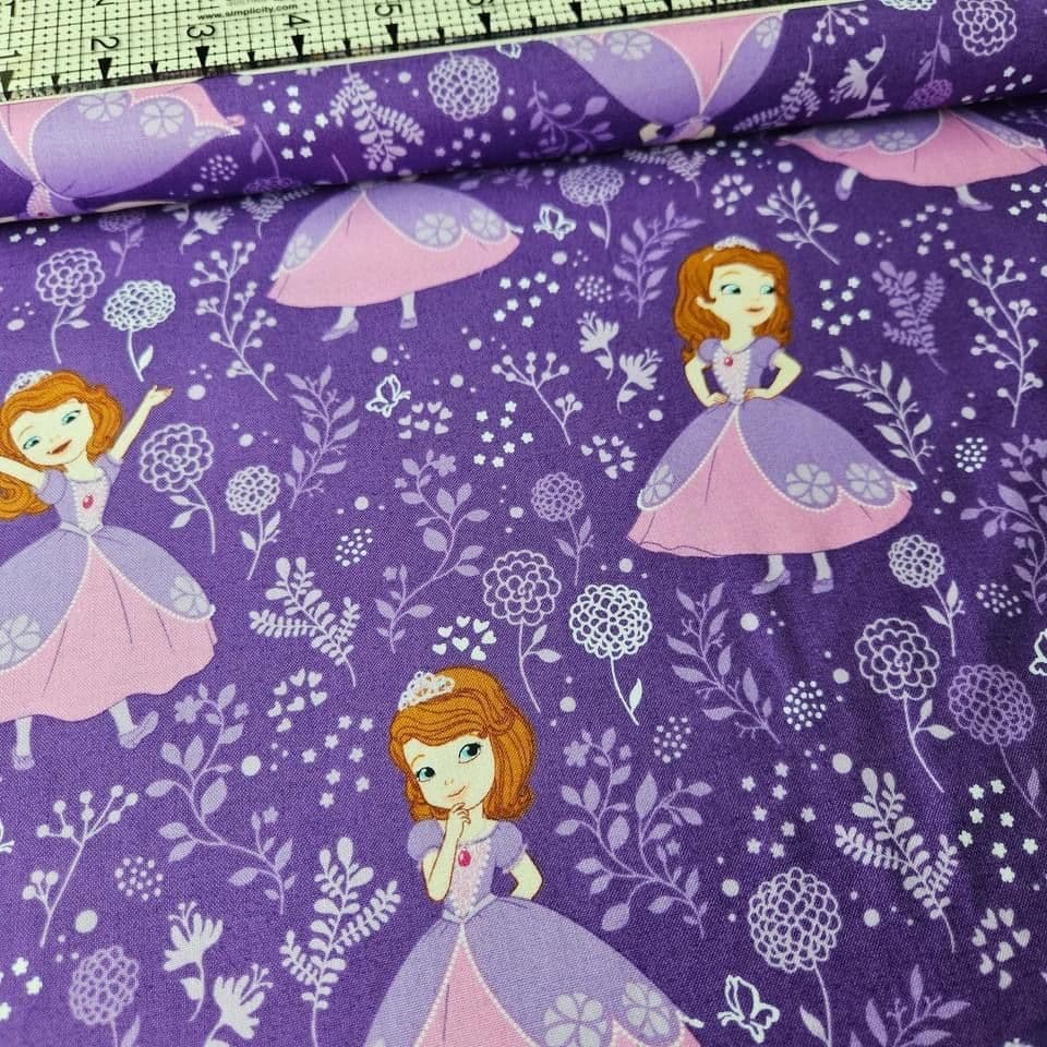 Camelot Cottons - Disney Sofia the First Meadow Purple 85380101 100% Cotton Fabric