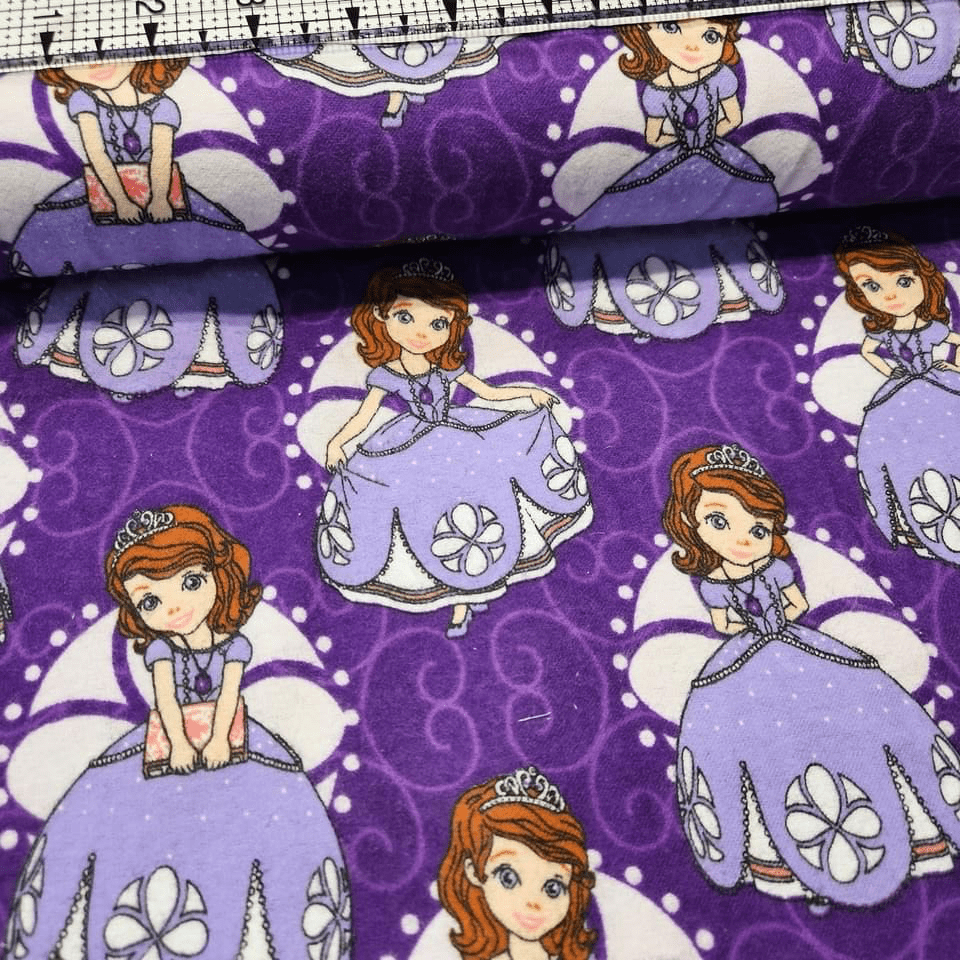 Camelot Cottons - Disney Sofia the First Princess Brushed Flannel 100% Cotton Fabric