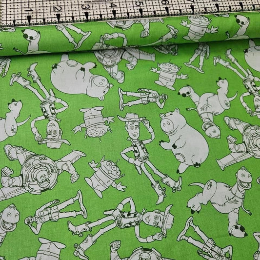 Camelot Cottons - Disney Toy Story Characters Green 85410104 100% Cotton Fabric