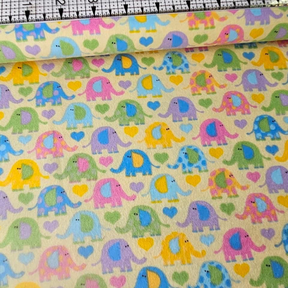 Camelot Cottons - Elephant Love Brushed Cotton 100% Cotton Fabric