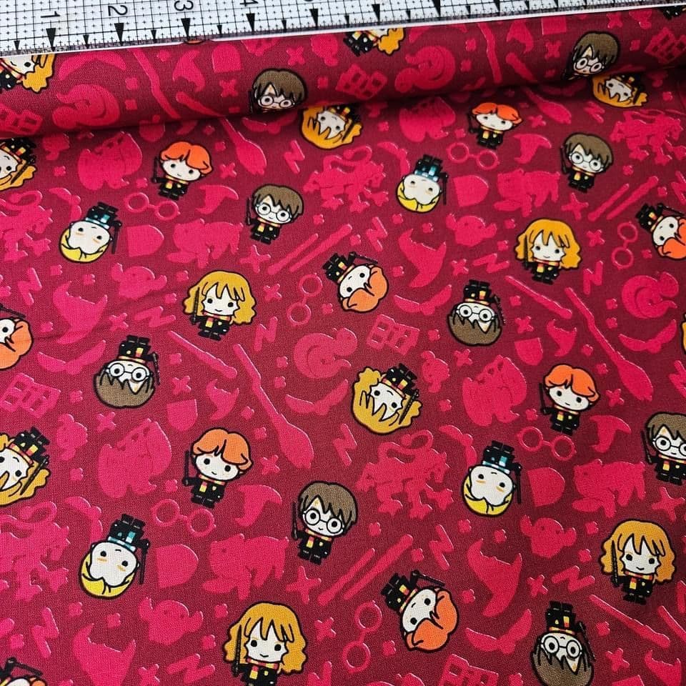 Camelot Cottons - Harry Potter Tiny Ravenclaw Red Kawaii 23800227 100% Cotton Fabric