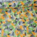Camelot Cottons - Jungle Animals Grey 21179914B Brushed 100% Cotton Fabric - Crafts and Quilts