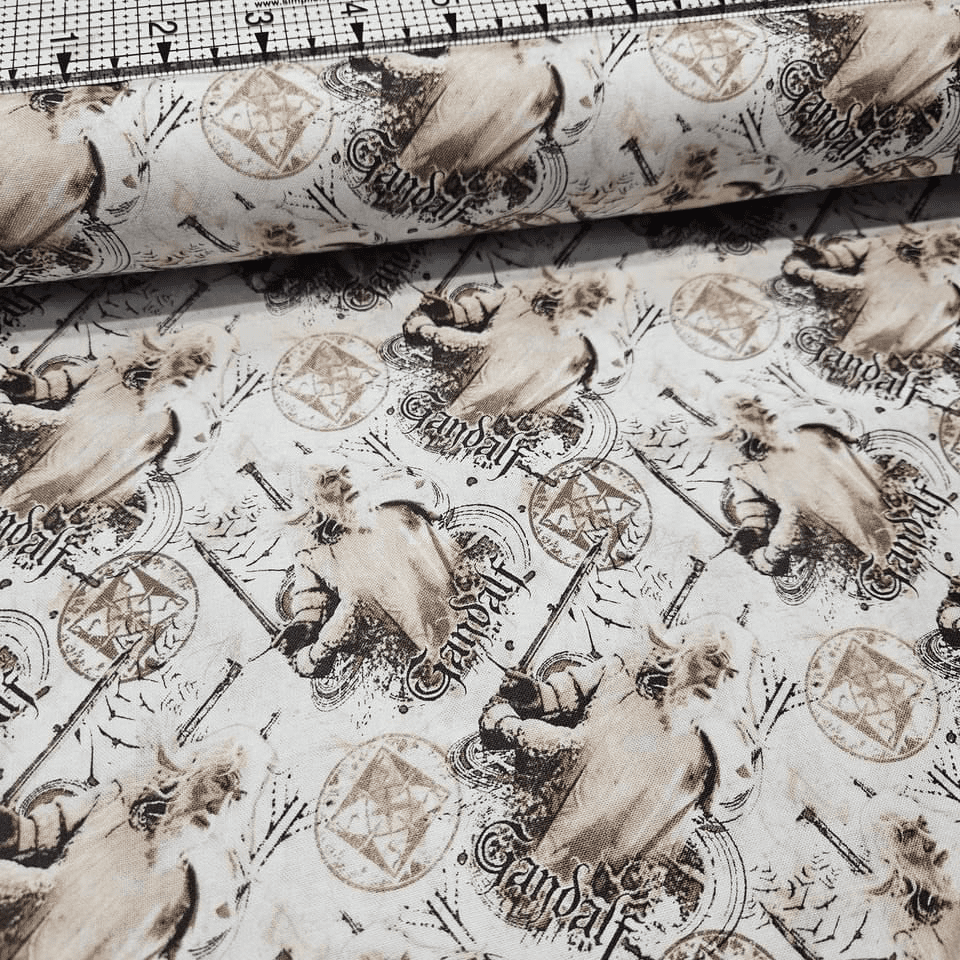 Camelot Cottons - Lord of the Rings Middle Earth Gandalf 23220201 100% Cotton Fabric