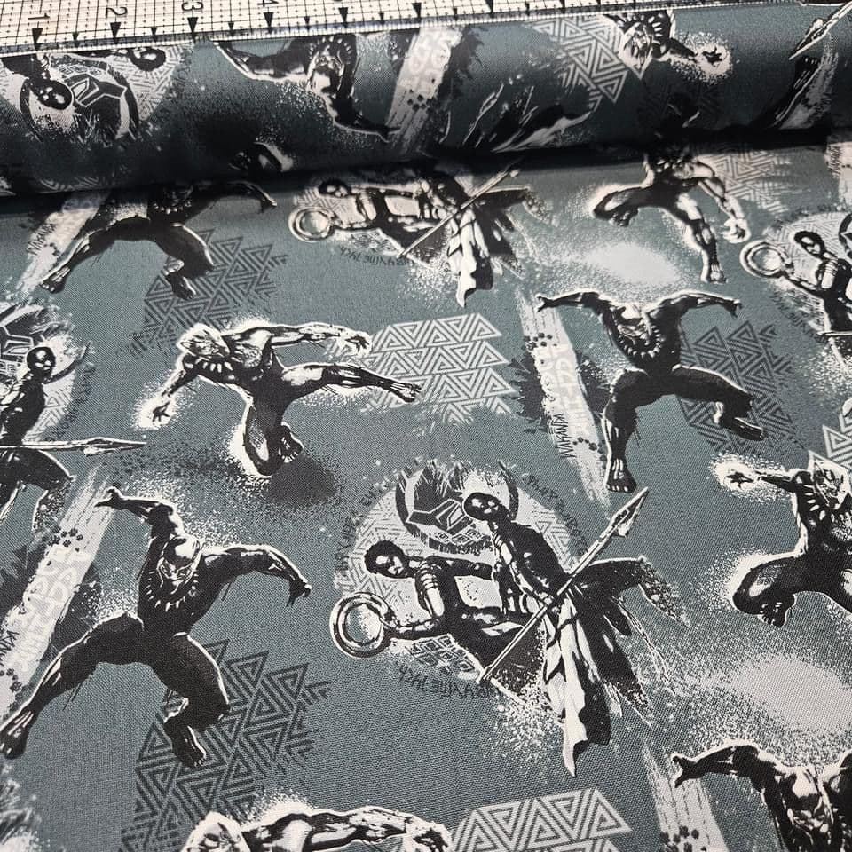 Camelot Cottons - Marvel Black Panther Grey 13020444 100% Cotton Fabric