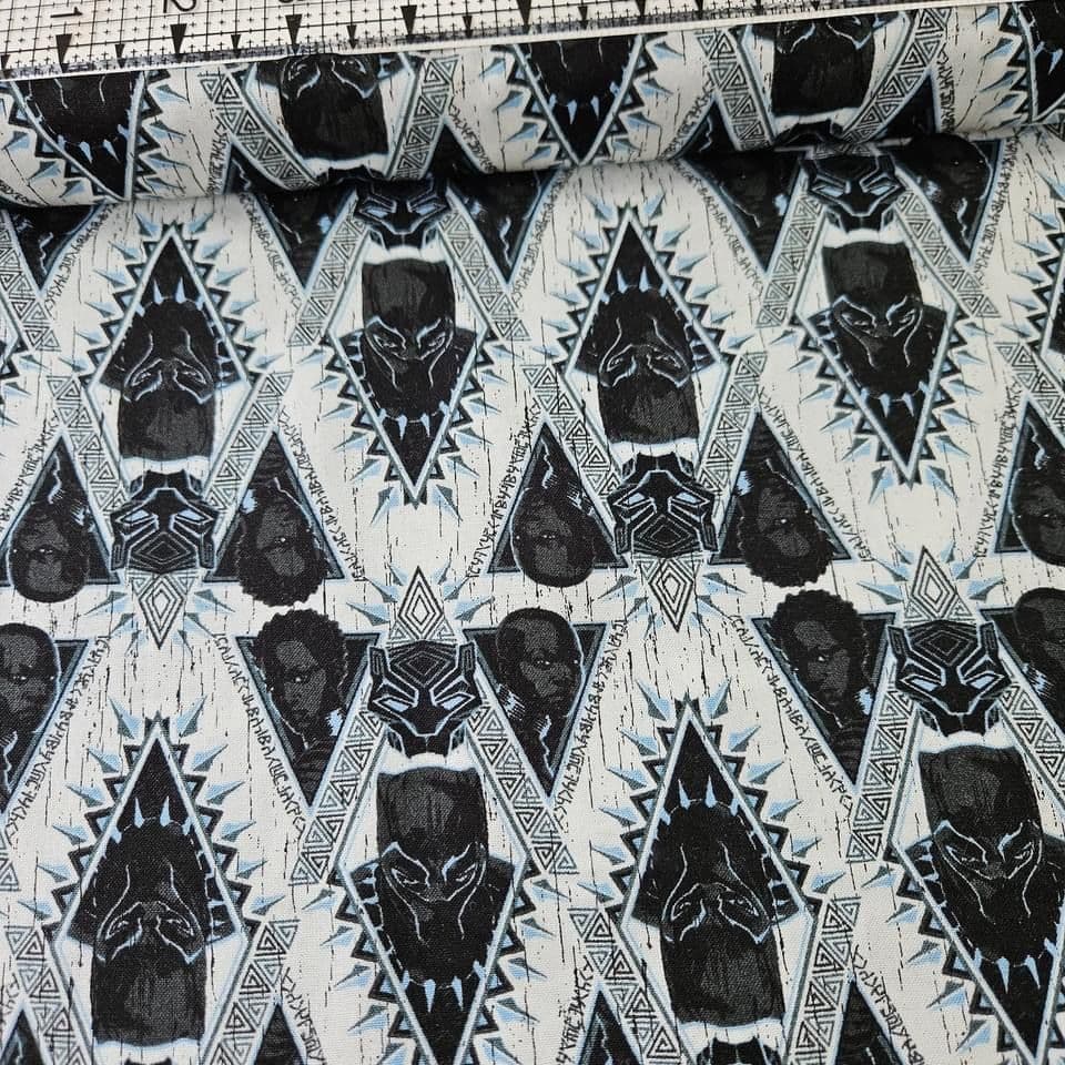 Camelot Cottons - Marvel Black Panther White 13020441 100% Cotton Fabric