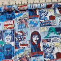 Camelot Cottons - Marvel Superheroes Comic Strip Blue 13020506 100% Cotton Fabric