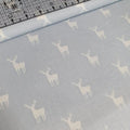 Camelot Cottons - Meadow Stag White on Blue 100% Cotton Fabric - Crafts and Quilts