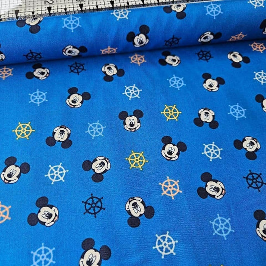 Camelot Cottons - Mickey Mouse Oh Boy Faces Blue 85270502 100% Cotton Fabric