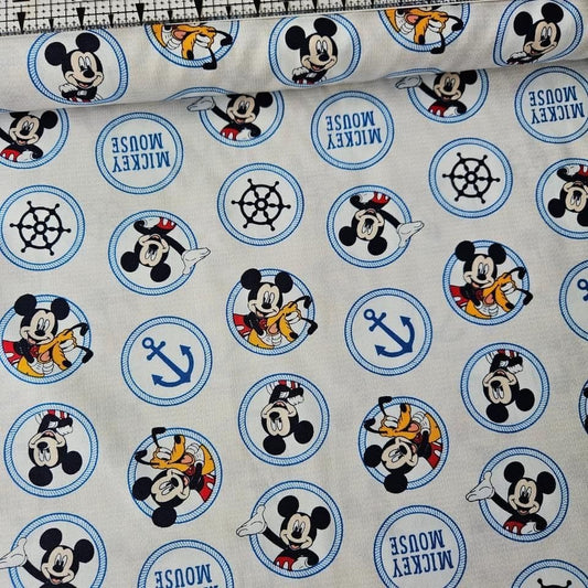 Camelot Cottons - Mickey Mouse Oh Boy Port Hole Neutral 85270508 100% Cotton Fabric