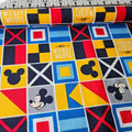 Camelot Cottons - Mickey Mouse Oh Boy Squares Multi 85270504 100% Cotton Fabric - Crafts and Quilts