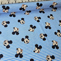 Camelot Cottons - Mickey Mouse Oh Boy Stripes Blue 85270507 100% Cotton Fabric - Crafts and Quilts