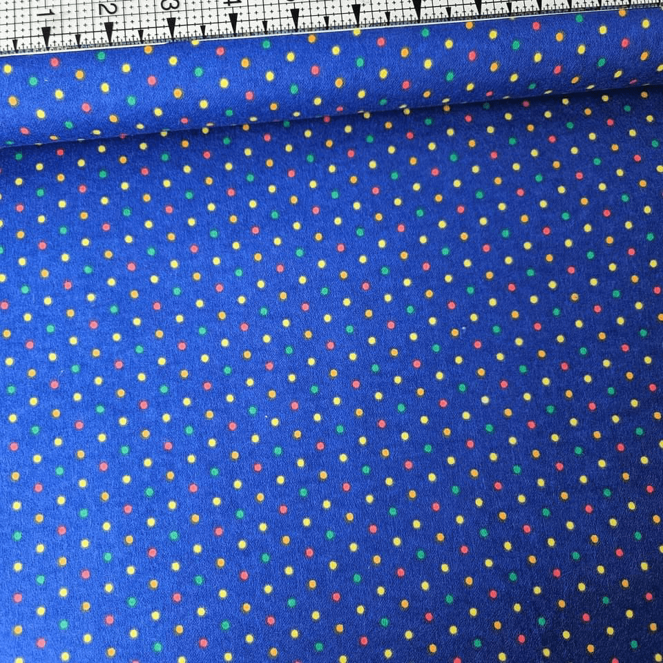 Camelot Cottons - Multi Spot Blue 2117911B Brushed 100% Cotton Fabric