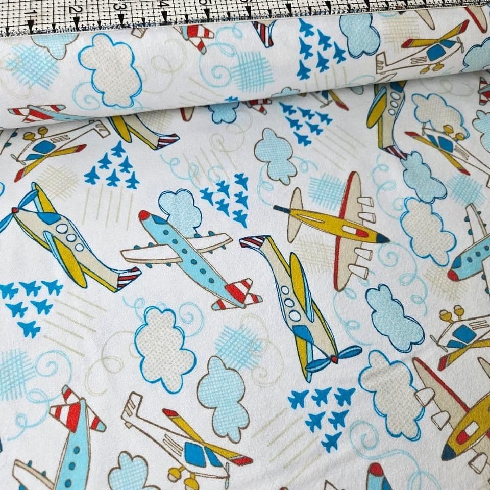 Camelot Cottons - Planes 1150008B Brushed 100% Cotton Fabric