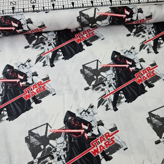 Camelot Cottons - Star Wars Kylo Ren White 7360107 100% Cotton Fabric