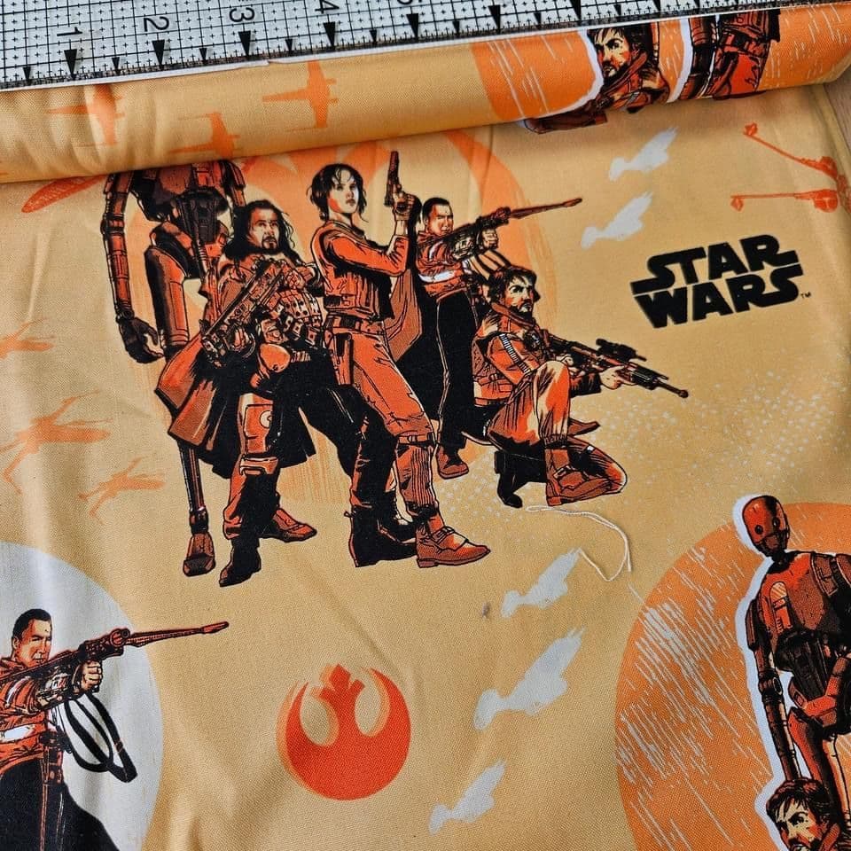 Camelot Cottons - Star Wars Rogue One Characters Orange 7370101 100% Cotton Fabric