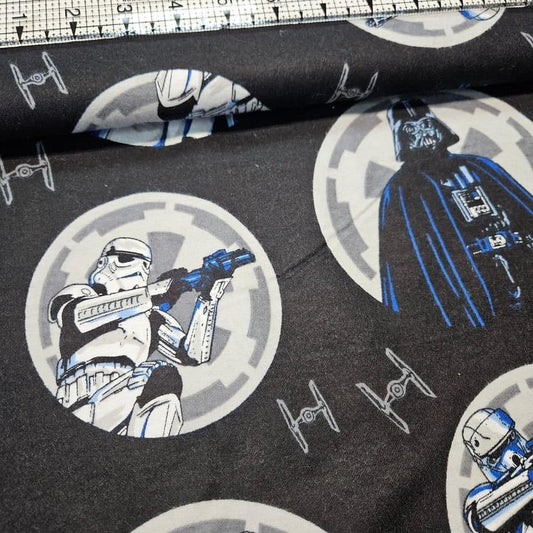 Camelot Cottons - Star Wars Rogue One Empire Darth Vader Brushed Cotton 7370109B 100% Cotton Fabric