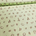 Camelot Cottons - Tiny Menagerie Animals Green 6140207 100% Cotton Fabric - Crafts and Quilts