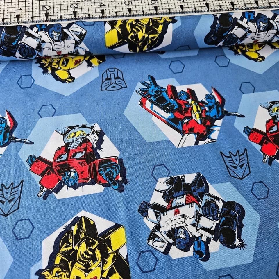 Camelot Cottons - Transformers Heroes Blue 95020002 100% Cotton Fabric