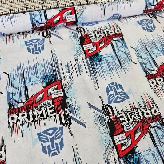 Camelot Cottons - Transformers Optimus Prime White 95020013 100% Cotton Fabric