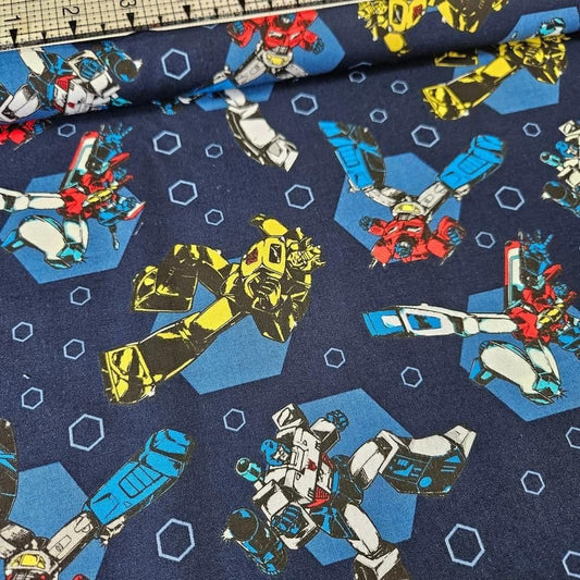 Camelot Cottons - Transformers Style Hex Navy 95020012 100% Cotton Fabric