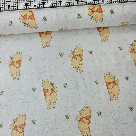 Camelot Cottons - Winnie the Pooh Bees White 85430105 100% Cotton Fabric