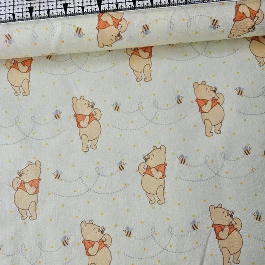 Camelot Cottons - Winnie the Pooh Bees Yellow 85430105 100% Cotton Fabric
