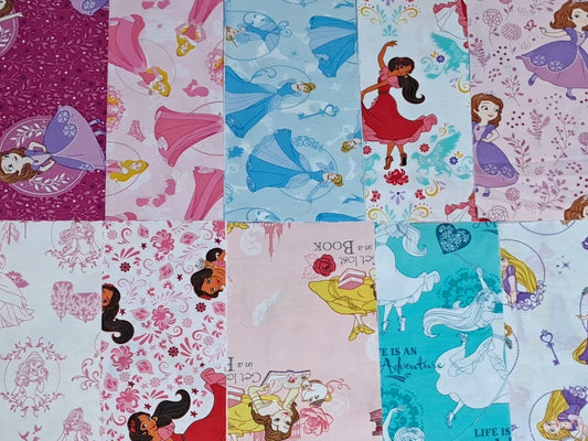 Layer Cake  - Disney Girls Mix - Twenty 10" Squares 100% Cotton Fabric Bundle