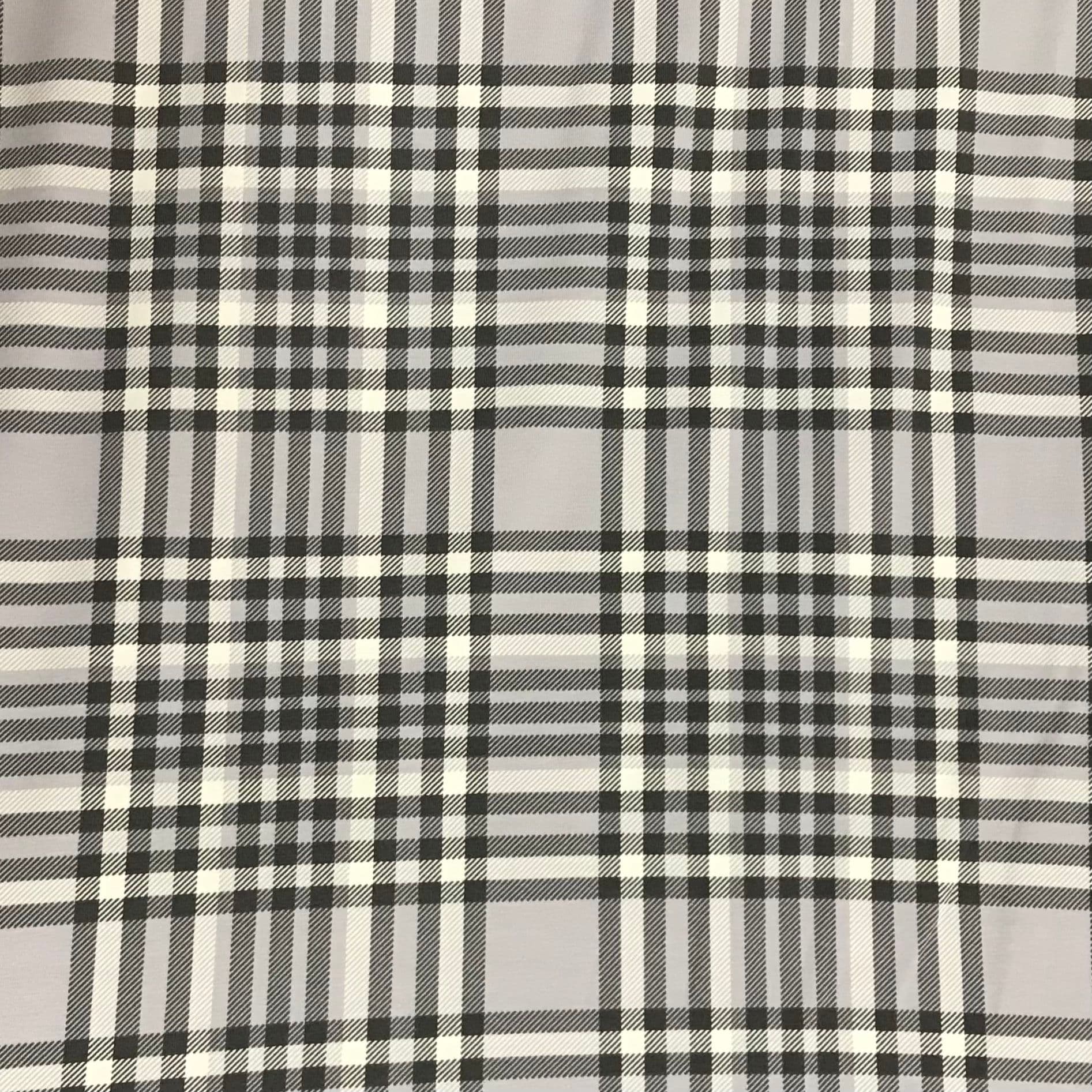 Cotton Jersey - Gray Tartan 60" Wide Fabric