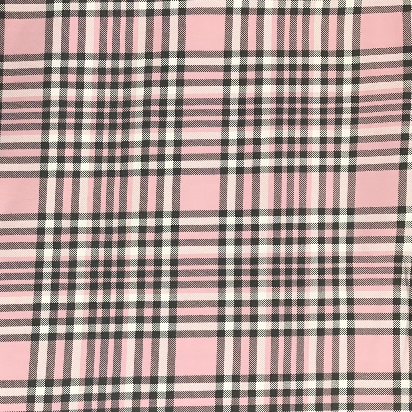 Cotton Jersey - Pink Tartan 60" Wide Fabric