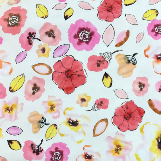Cotton Jersey - Watercolour Floral 60" Wide Fabric