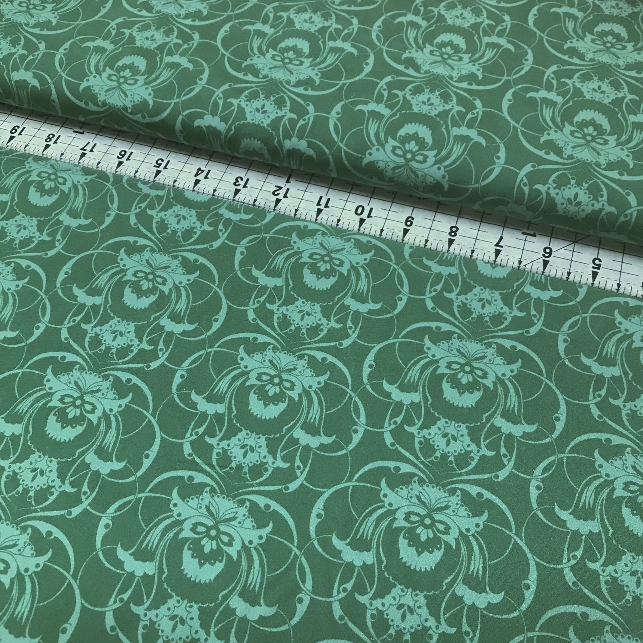 Poplin - Damask Green 60" Wide 100% Cotton Fabric Yard
