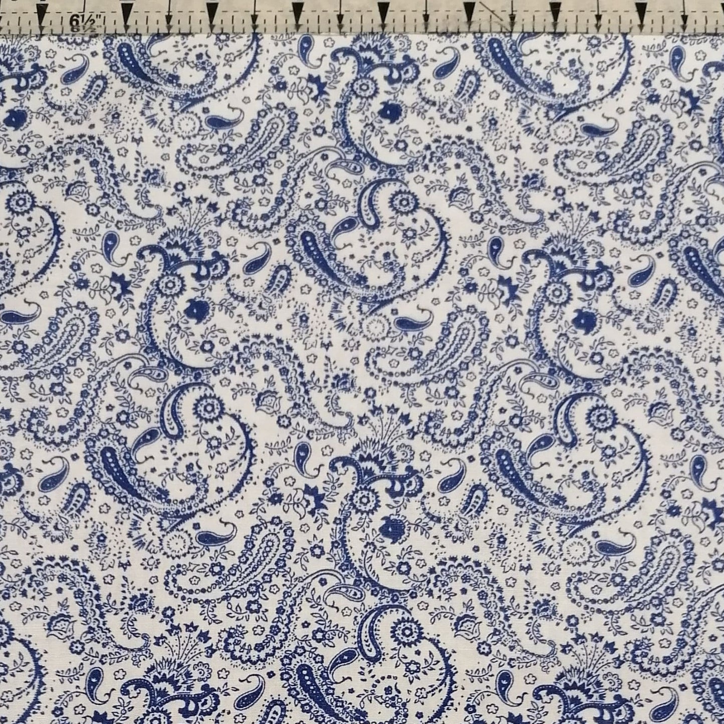 Poplin - Paisley Blue 100% Cotton Fabric