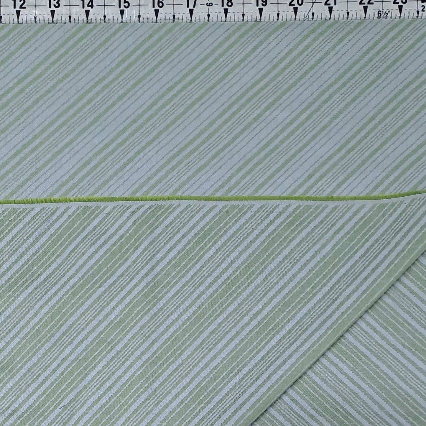 Designer Jacquard - Green Stripe 60" Wide 100% Cotton Fabric