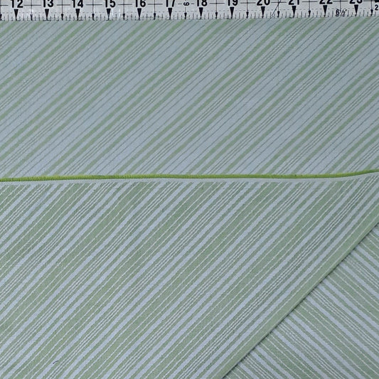 Designer Jacquard - Green Stripe 60" Wide 100% Cotton Fabric