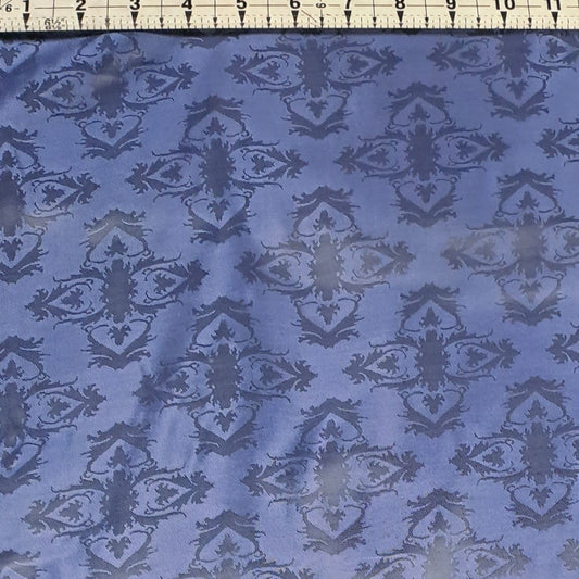 Luxury Viscose Lining - Navy Stamps 60" Wide Fabric