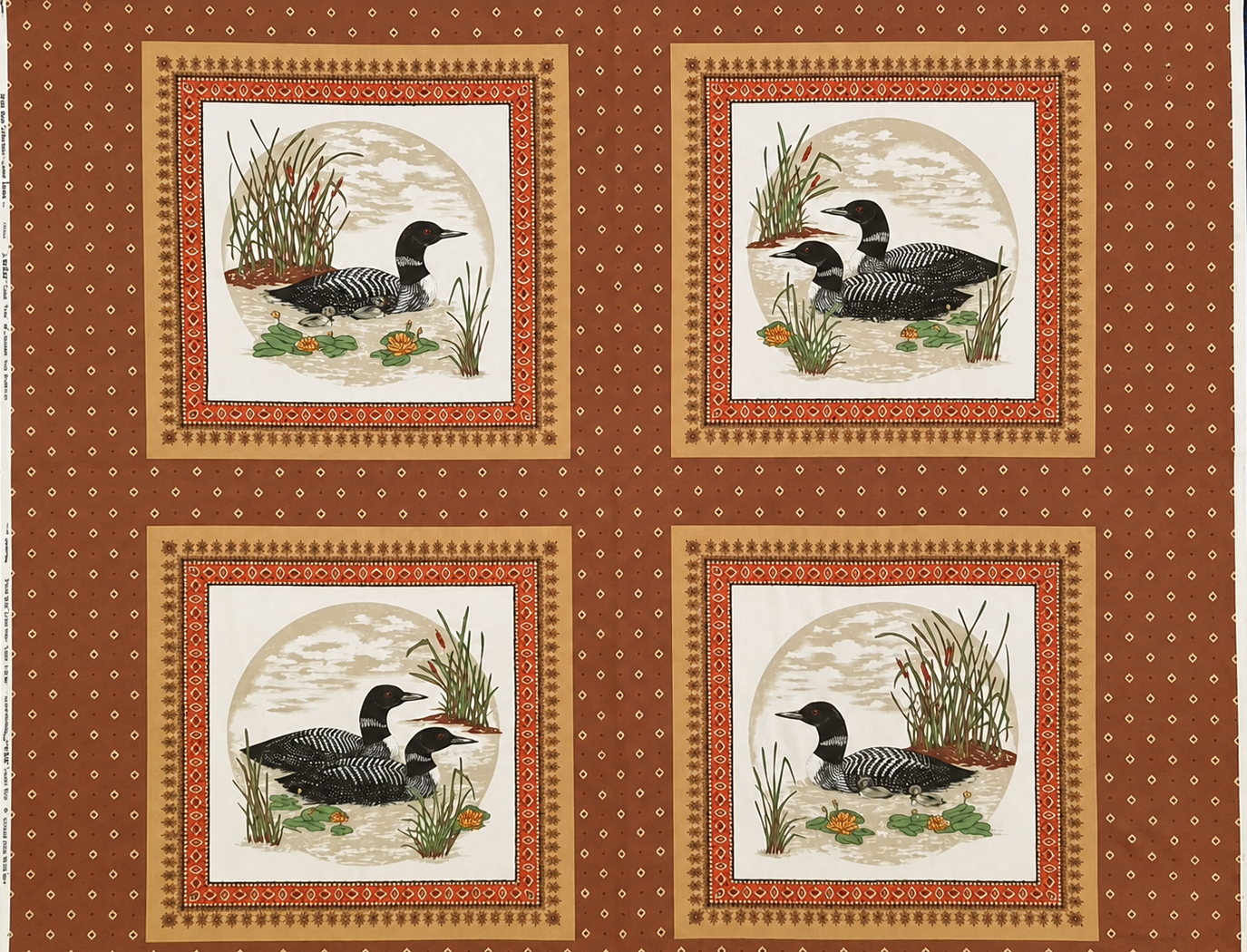 VIP Cranston - Water Birds Cushion Quilt Fabric Panel