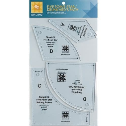Simplicity EZ Quilting - Five Point Star Drunkards Path Acrylic Template